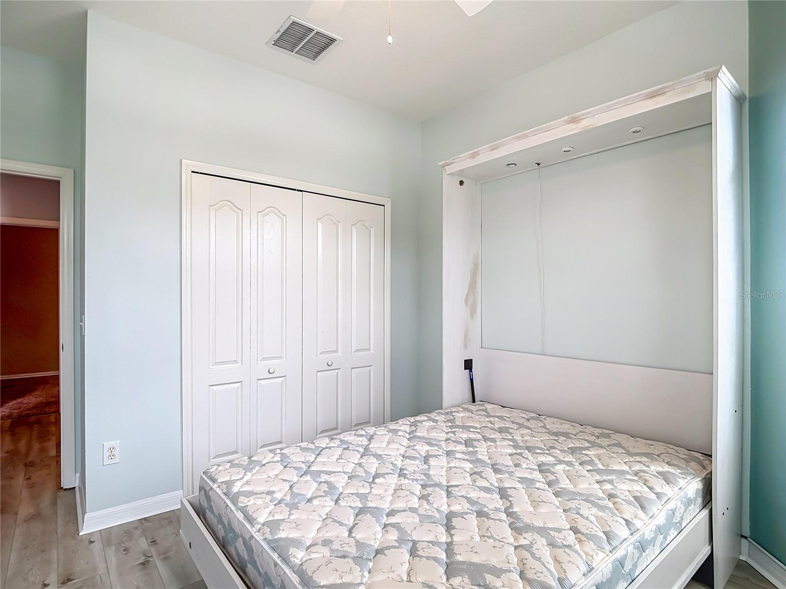 Queen size Murphy bed.