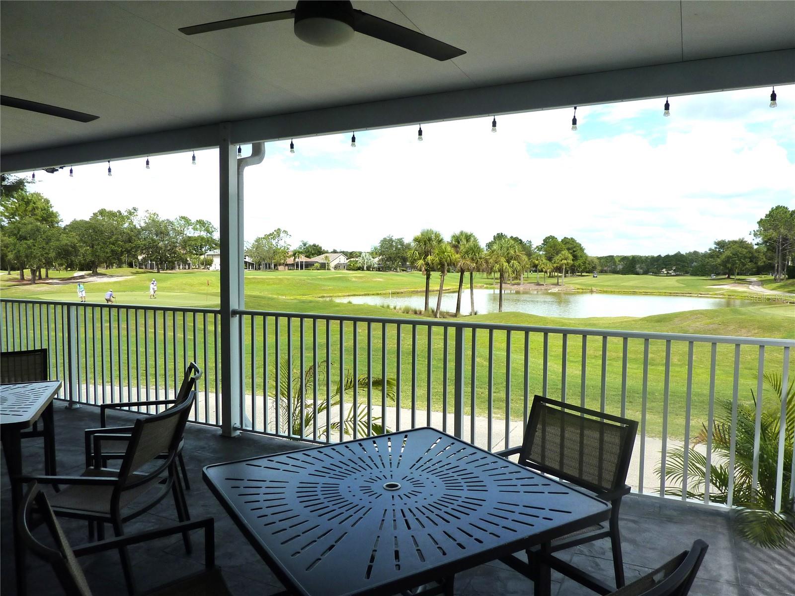 Restaurant looks out over golf course
