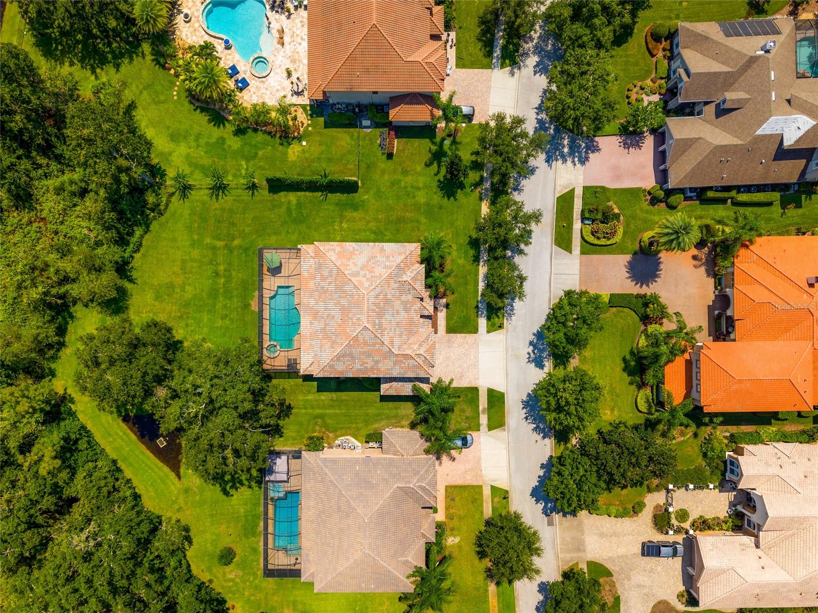 Overhead view.  Subject Property is center top.