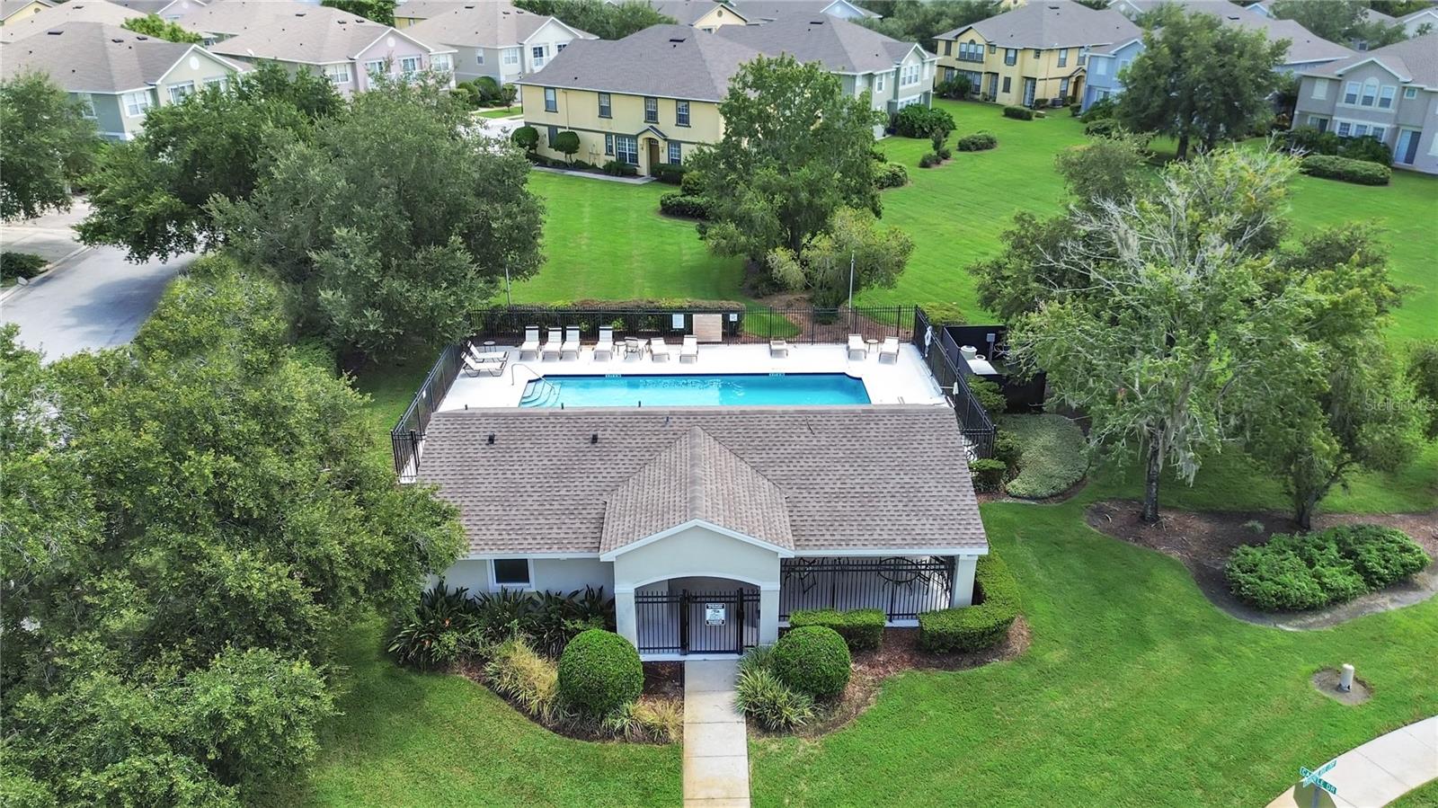 Community Pool with Park Behind