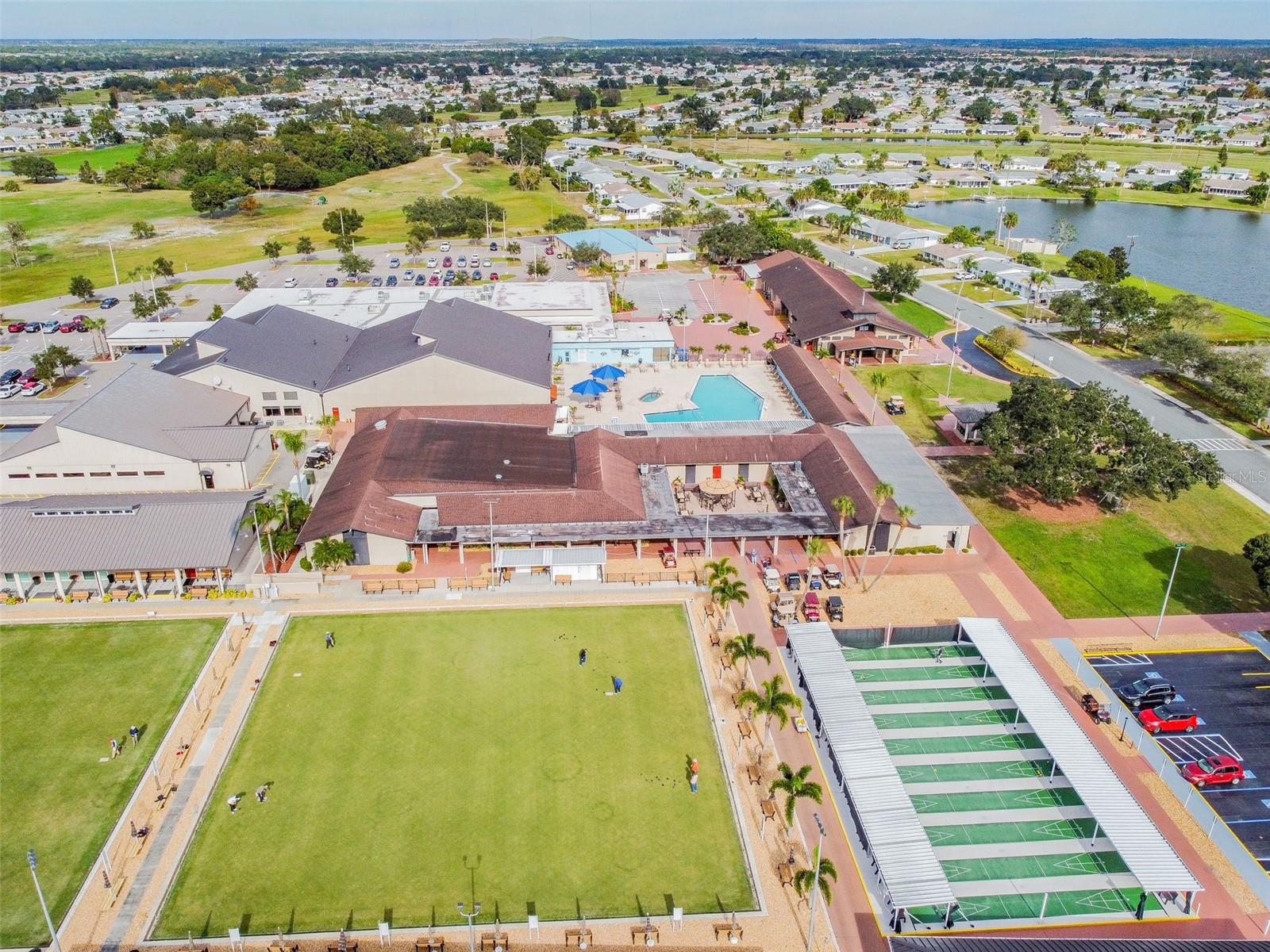 Aerial view of some of the amenities.