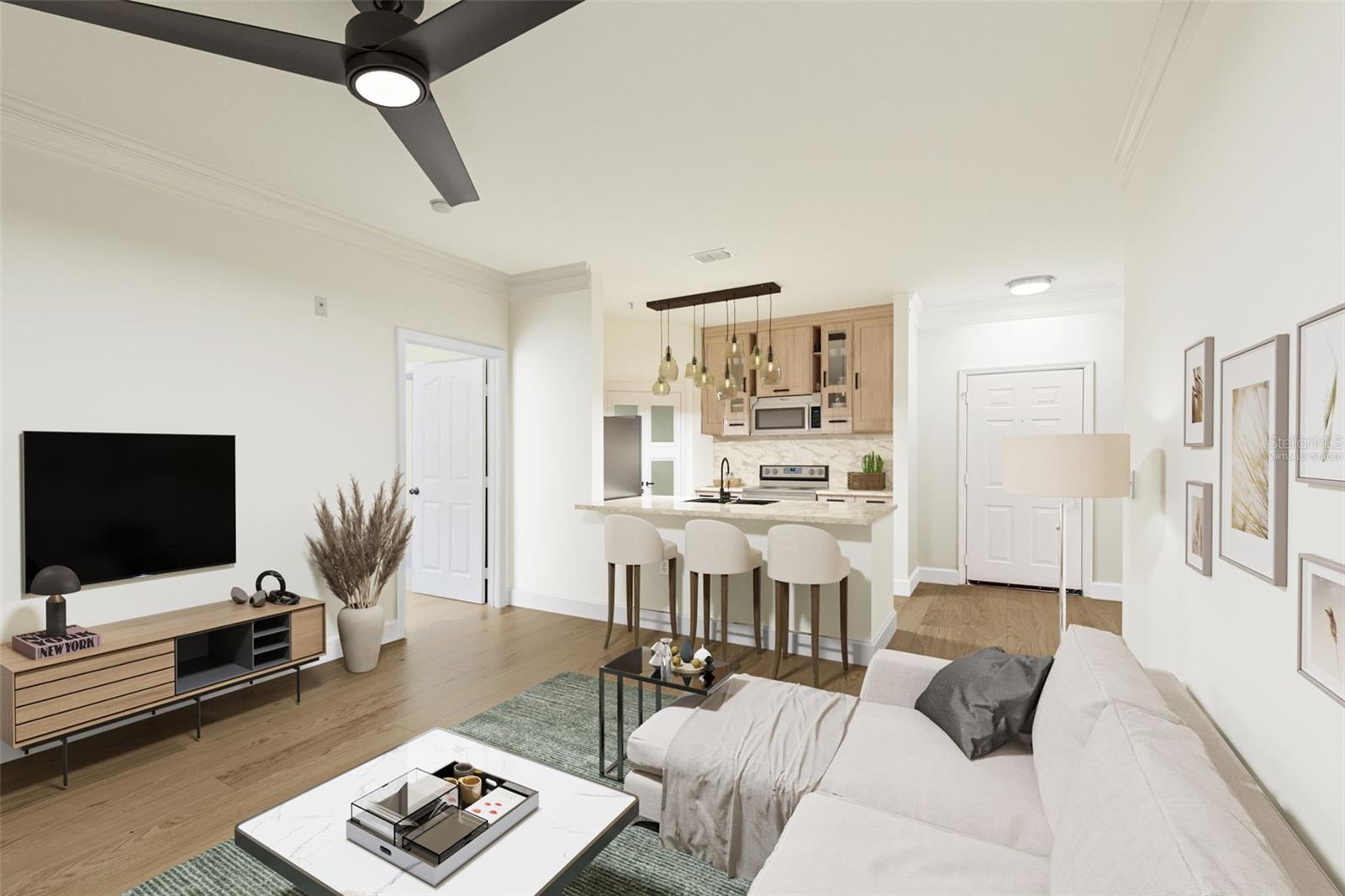 Virtually Staged and Virtually Renovated Unit