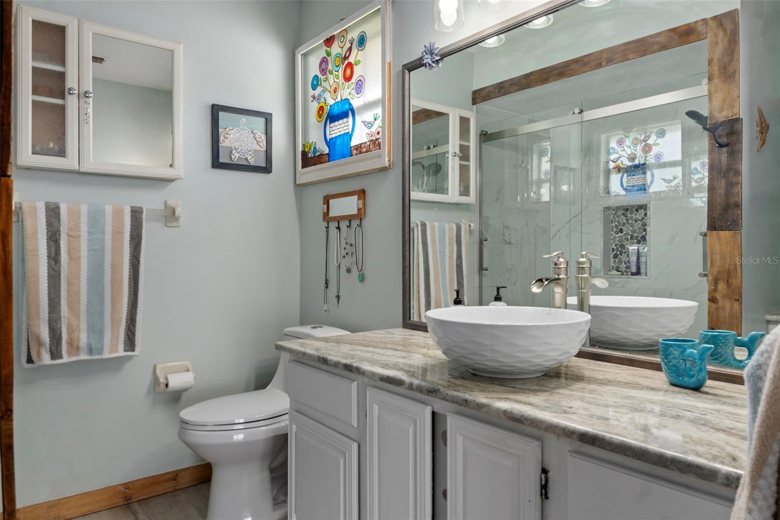 Primary Bathroom with updated countertops