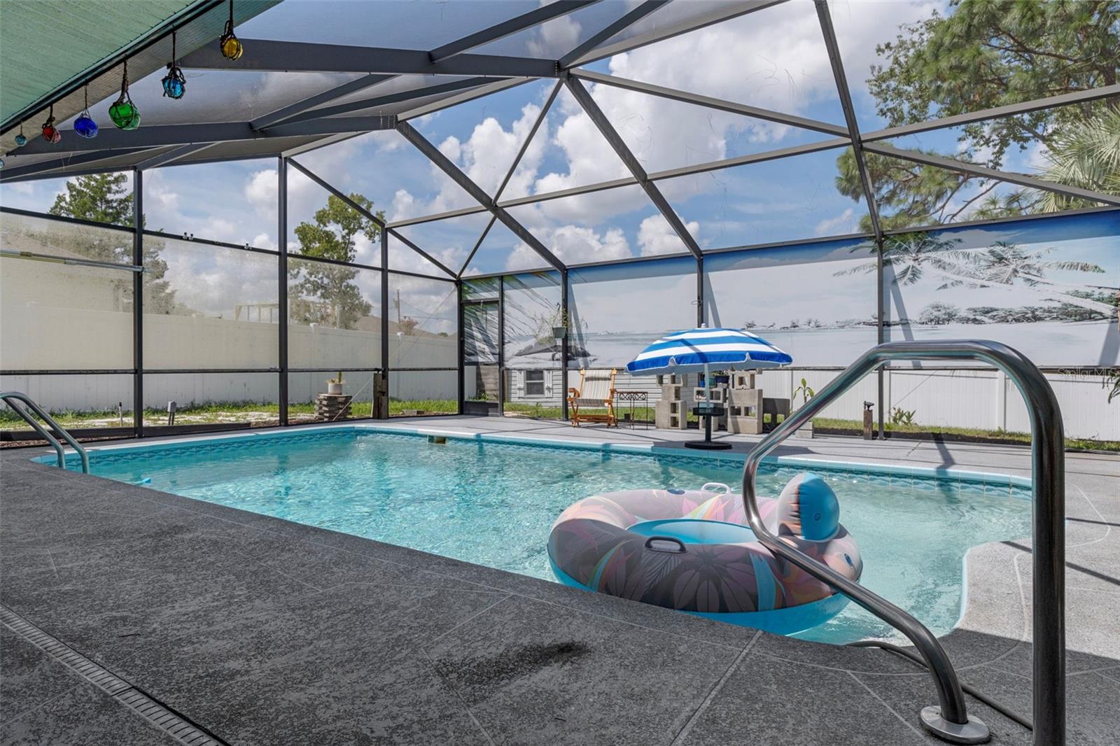 Pool with Privacy Screens