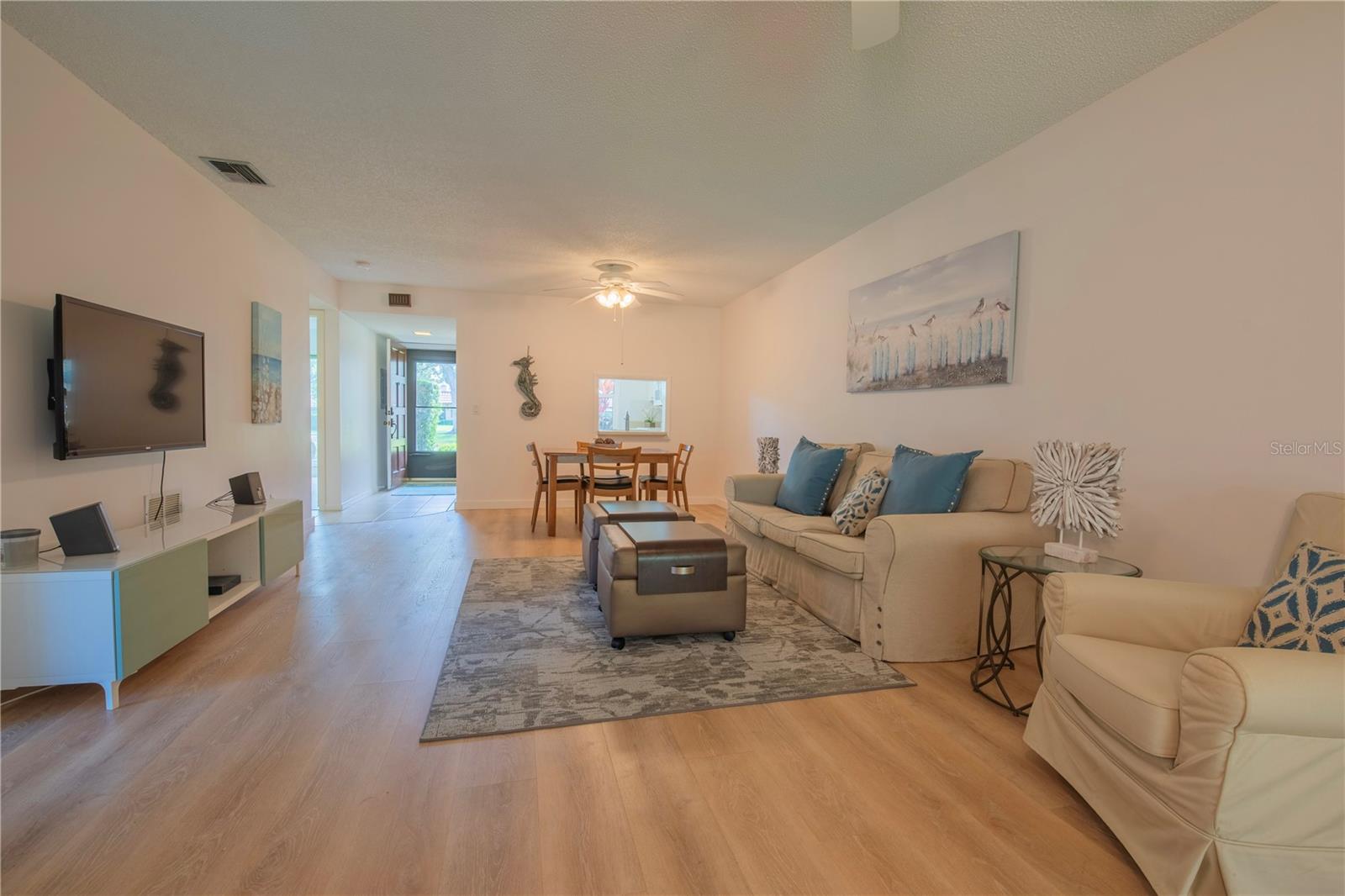 Living room and dining room.