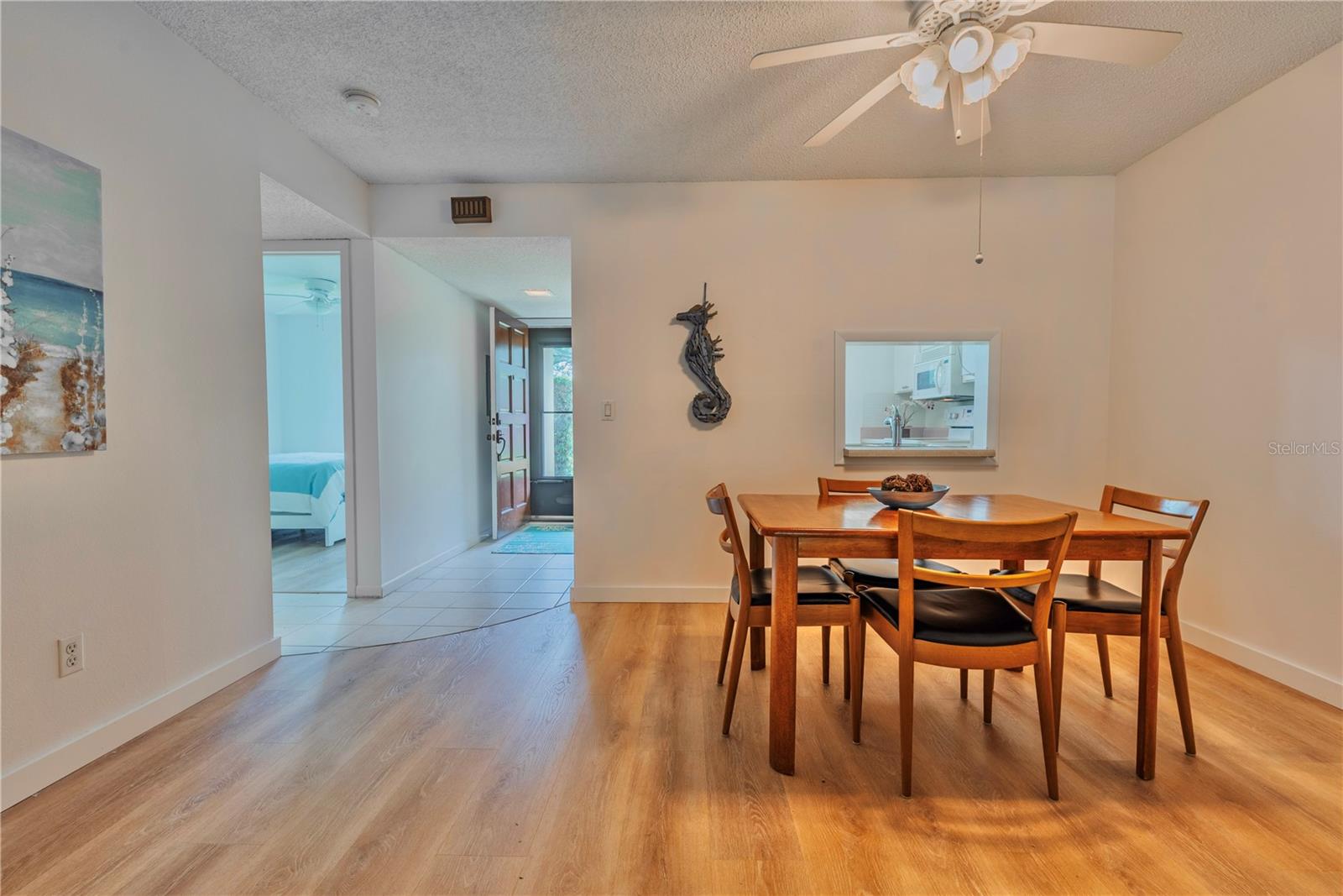 Furnished dining room.