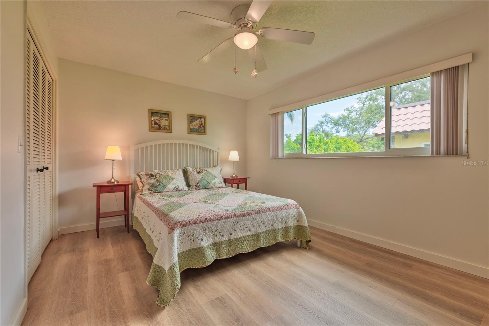 Primary bedroom, dual closets, ensuite bath.