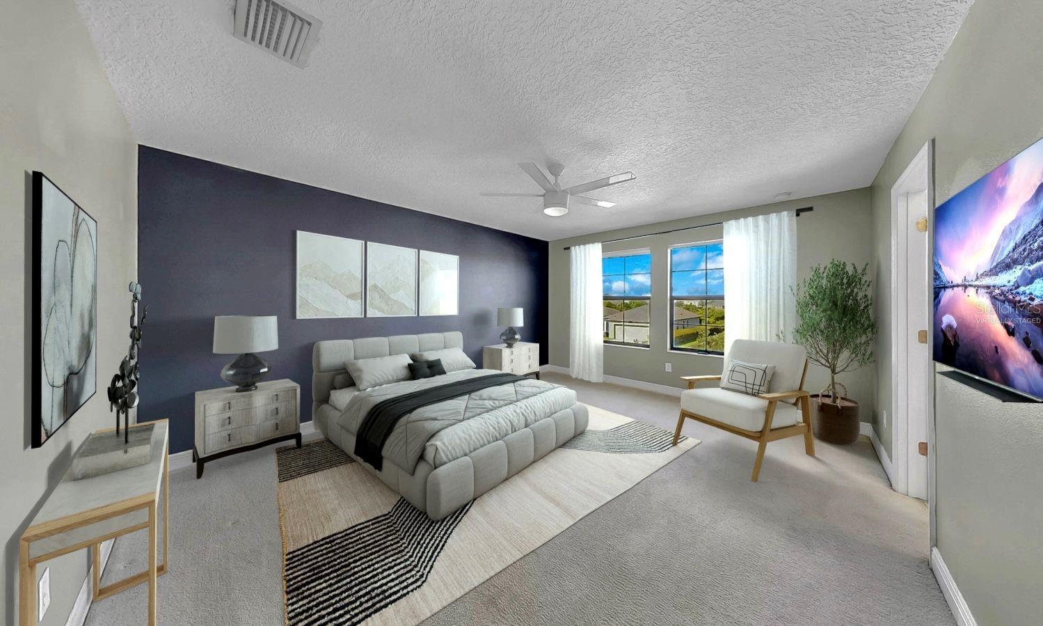 Virtually Staged Primary Bedroom