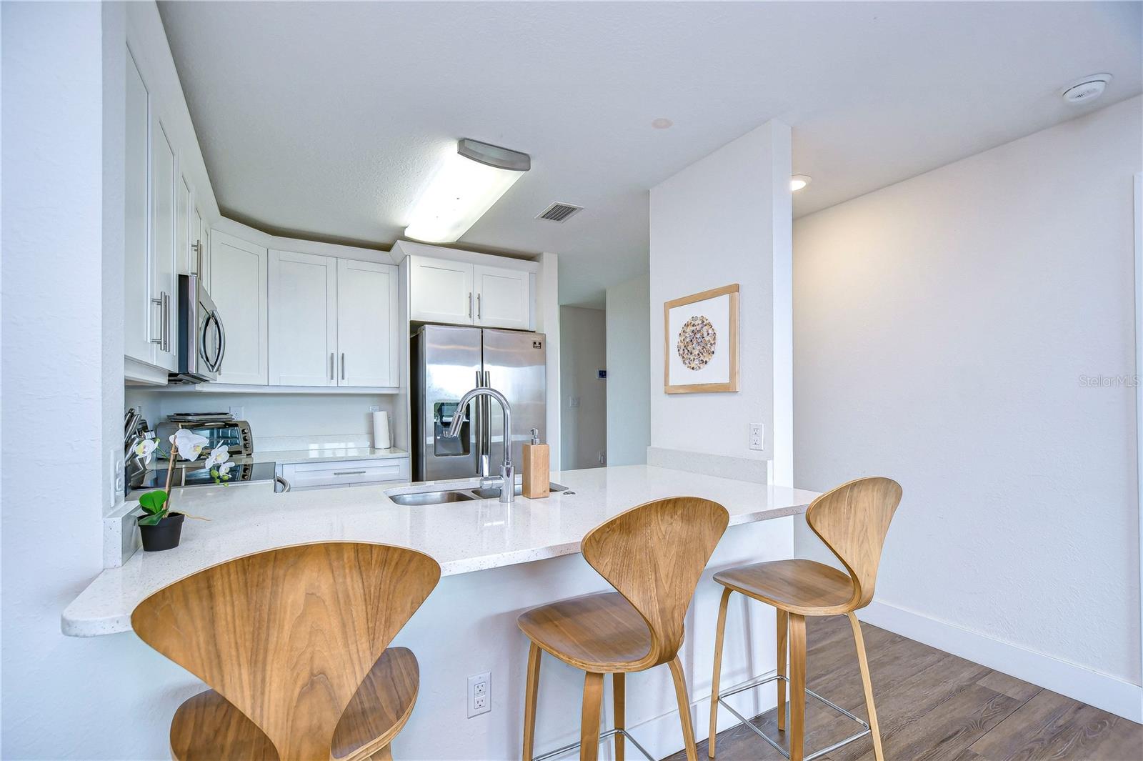 Bar seating in kitchen!
