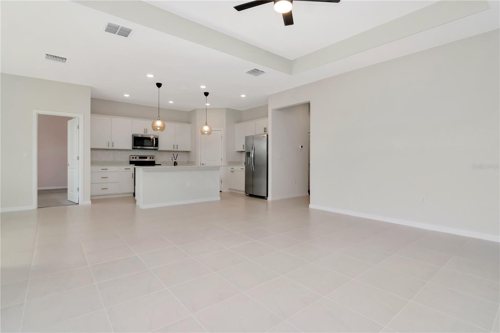 Living Room to Kitchen and Hallway View
