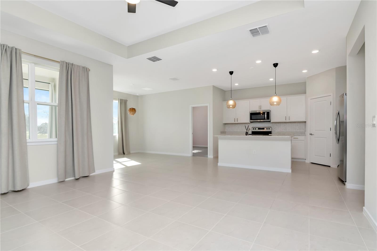 View from Living Room to Kitchen & Dining