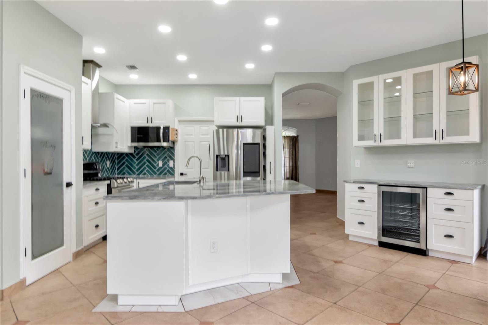 Kitchen with HUGE Island with Storage