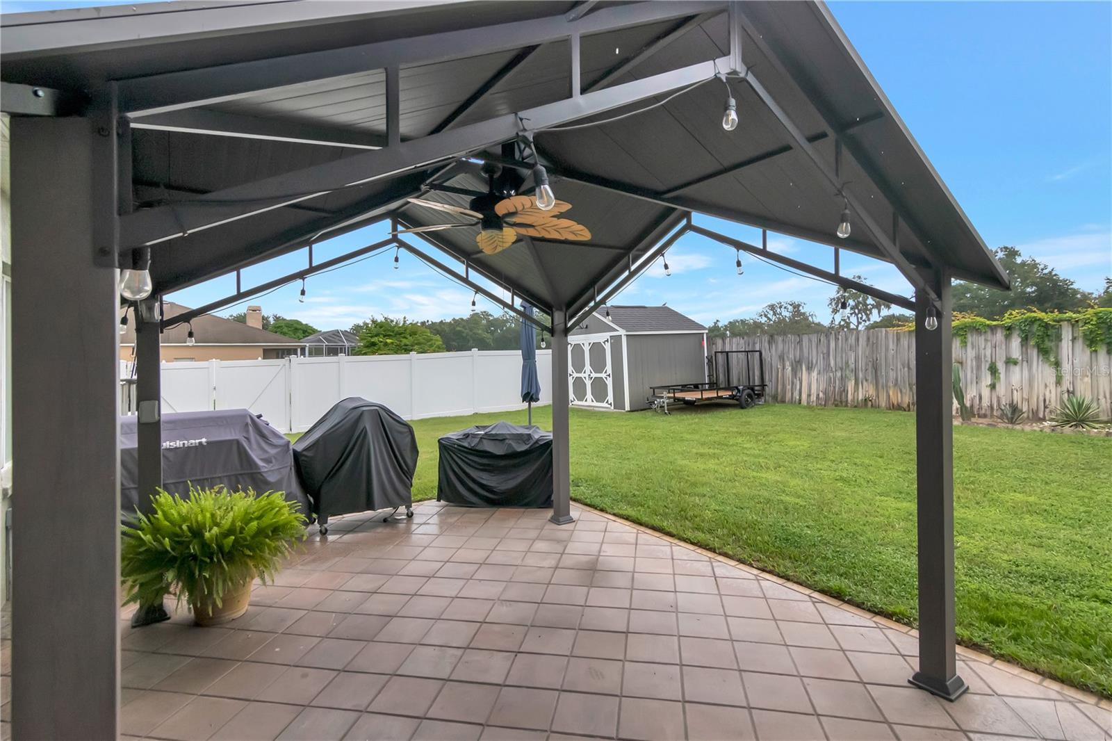 Gazebo with Electric, Lighting and Ceiling Fan