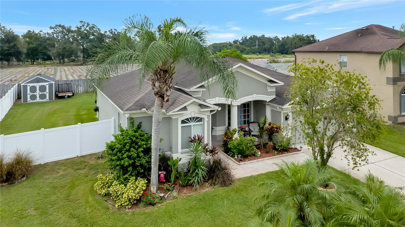 Aerial View of Home, Fully Fenced, Corner Lot