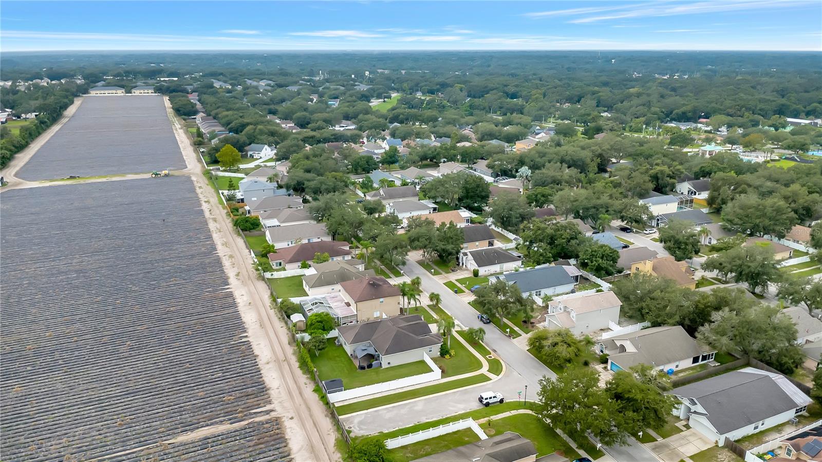 Aerial View of Home and Dead End Side Street Next to Home