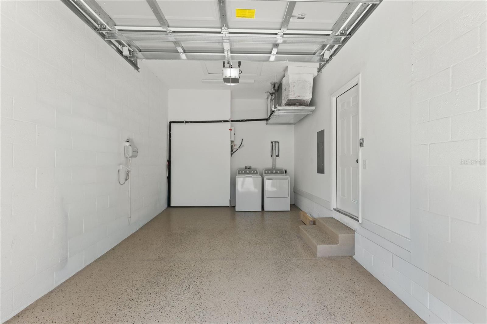 Garage with epoxy floor