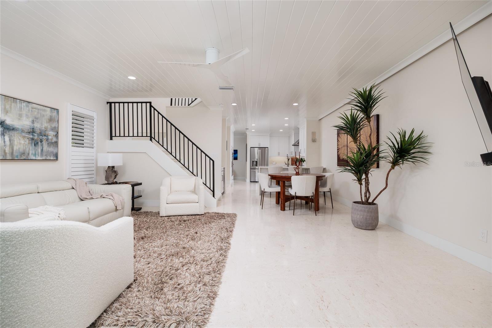 Spacious dining with natural light and open flow