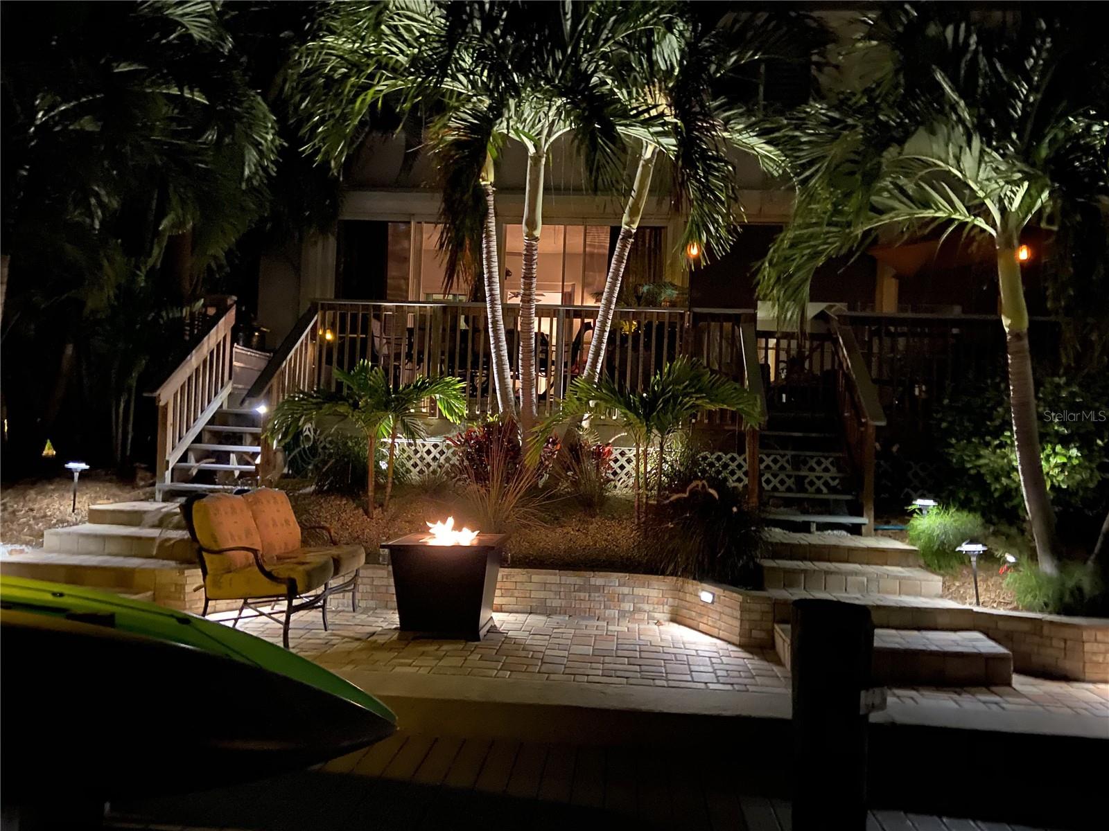 Evening cocktails on the waterside patio