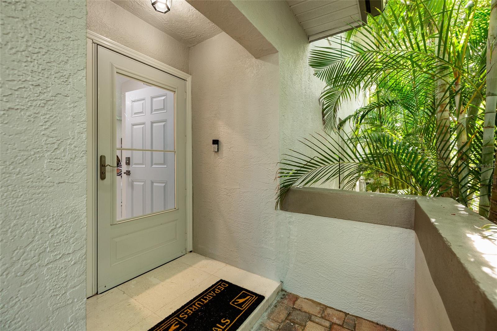 Secluded and welcoming outdoor entrance