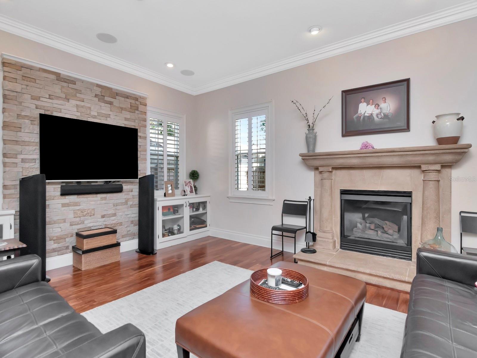 Large family room that opens up to the kitchen and dining room
