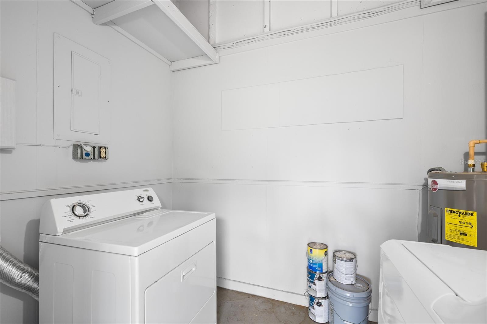 Laundry and storage room.