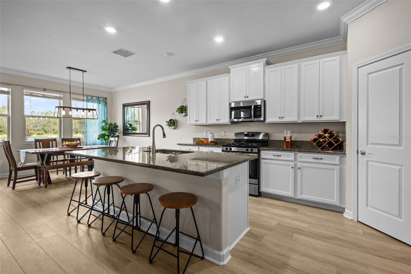 Kitchen open to both living and dining