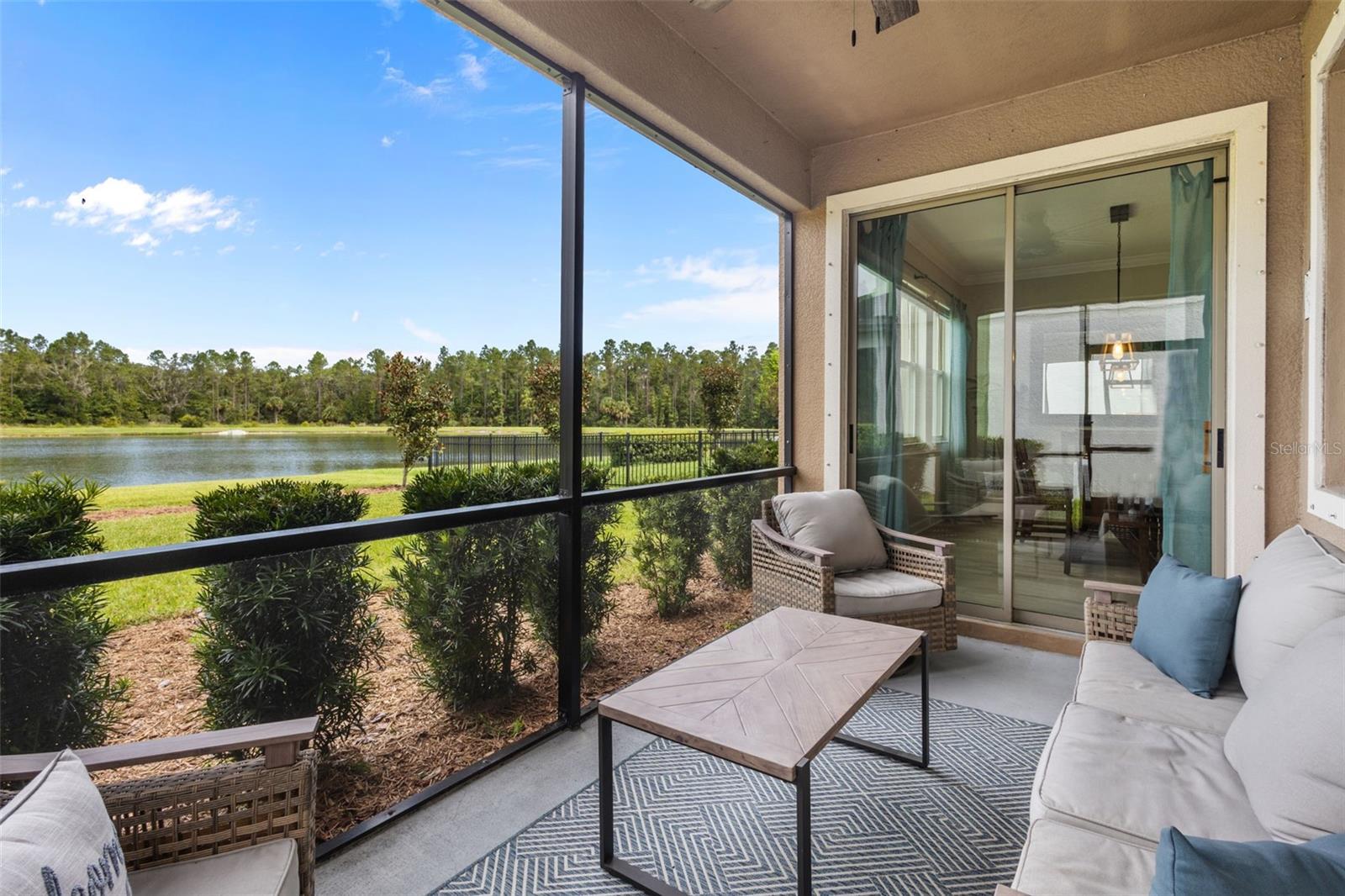 Relax year-round in the screened-in covered lanai.
