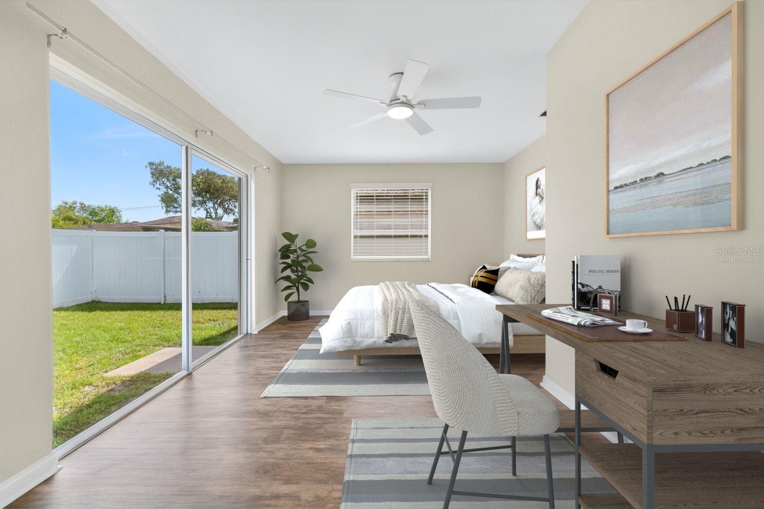 Virtually staged 3rd bedroom