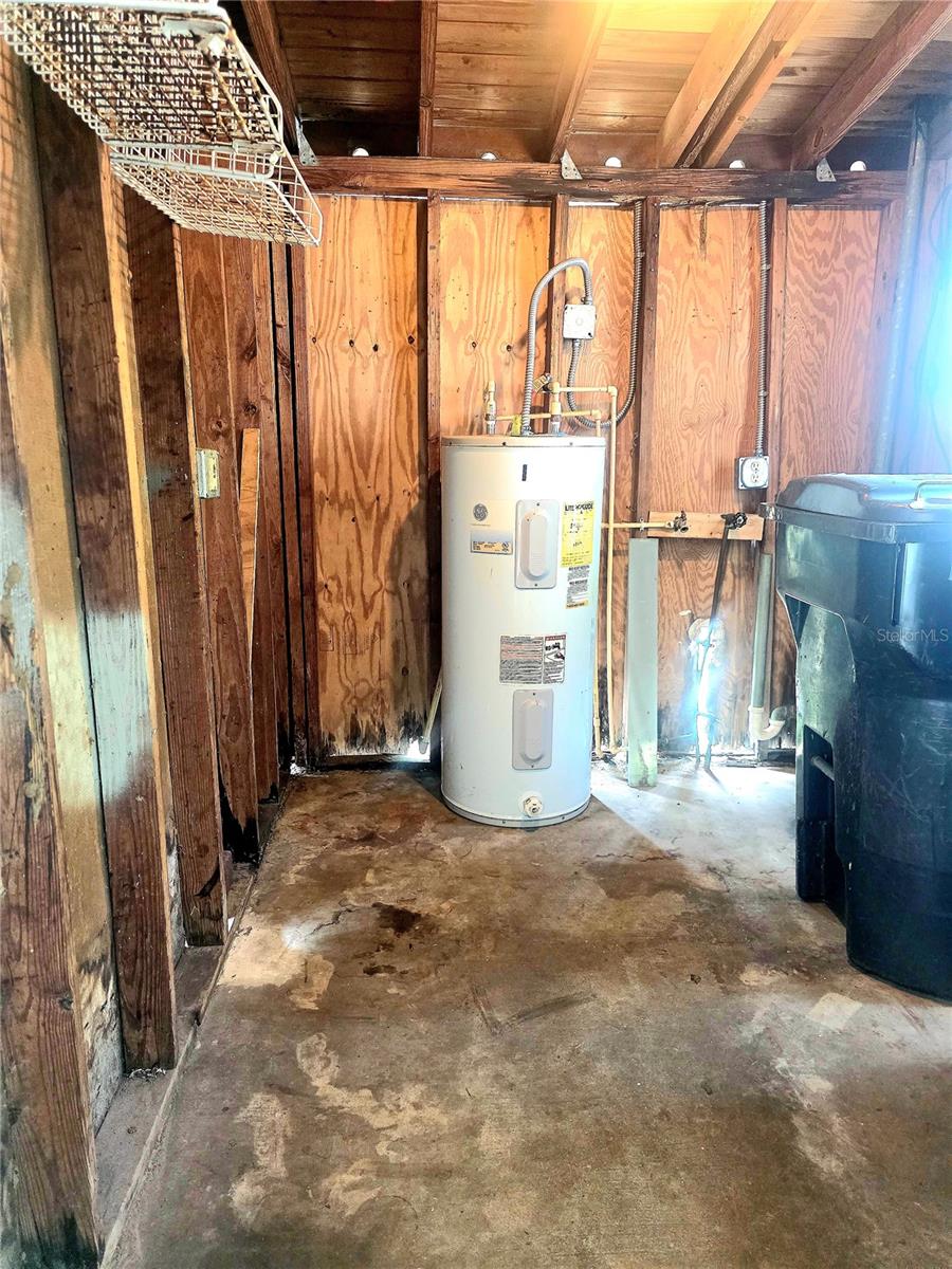 Exterior laundry room.