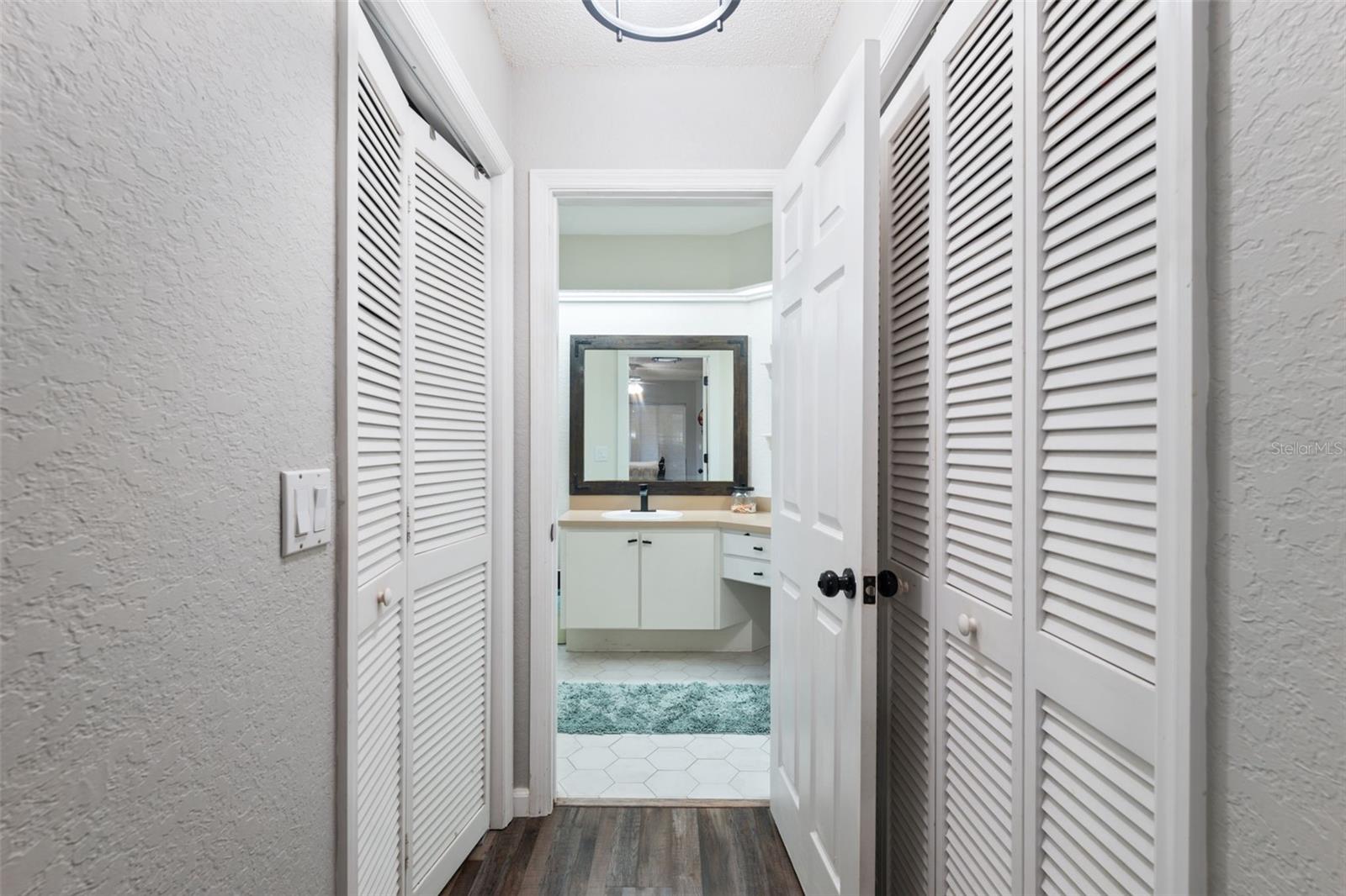 his and hers closets.