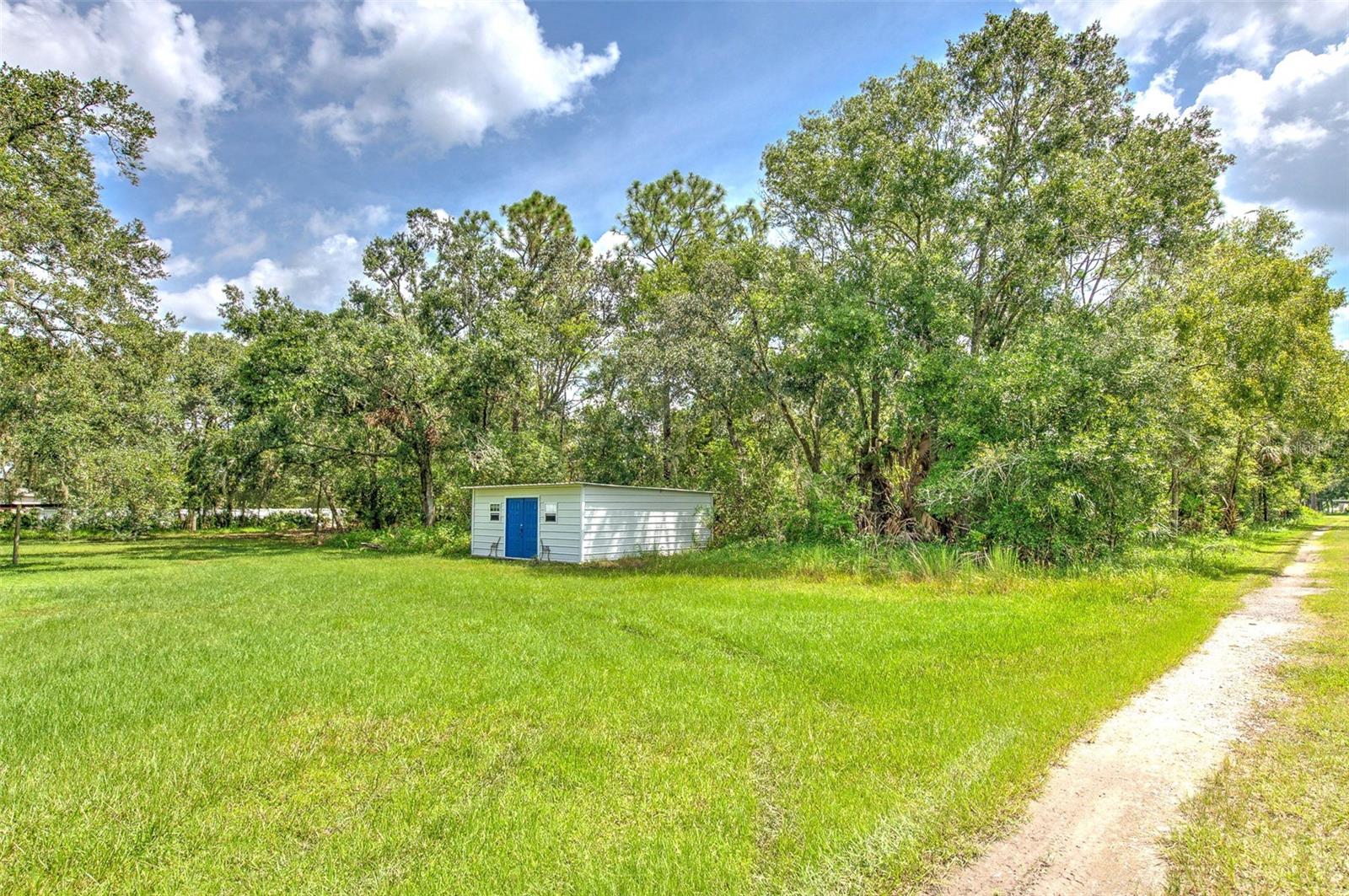 View of HUGE metal shed!