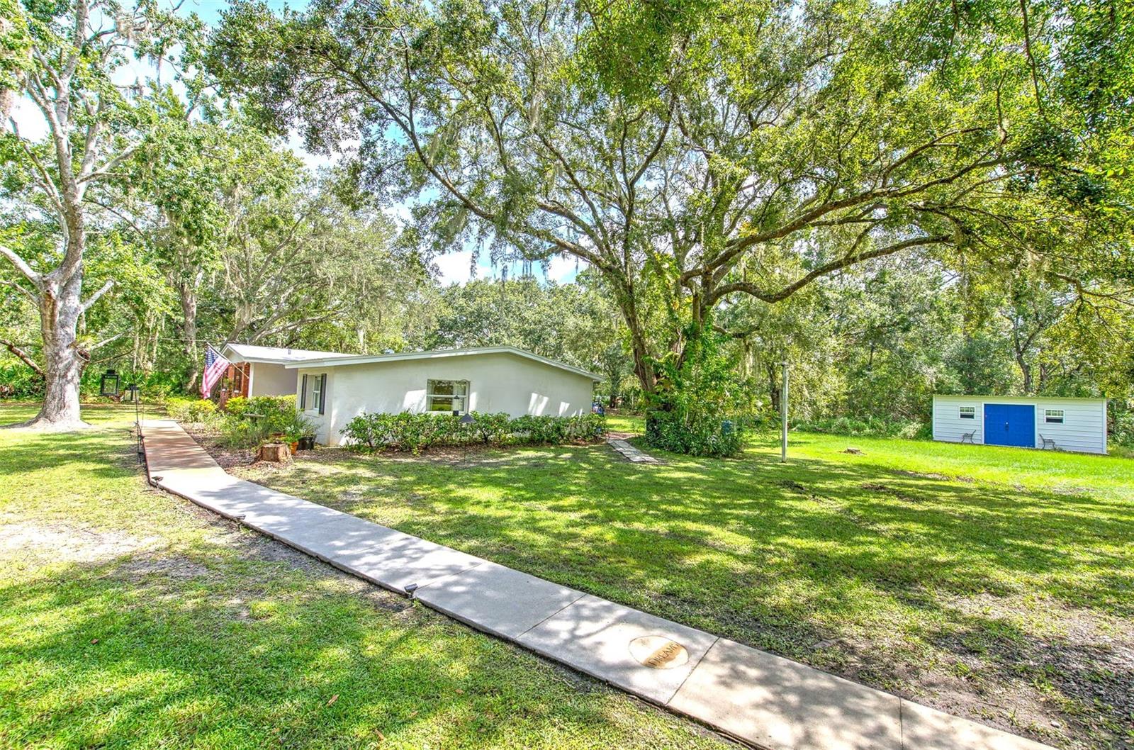 Side view of home and shed
