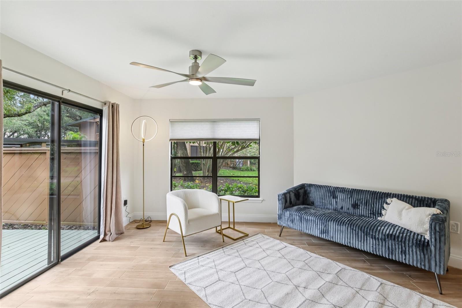 Spacious living area with courtyard views!