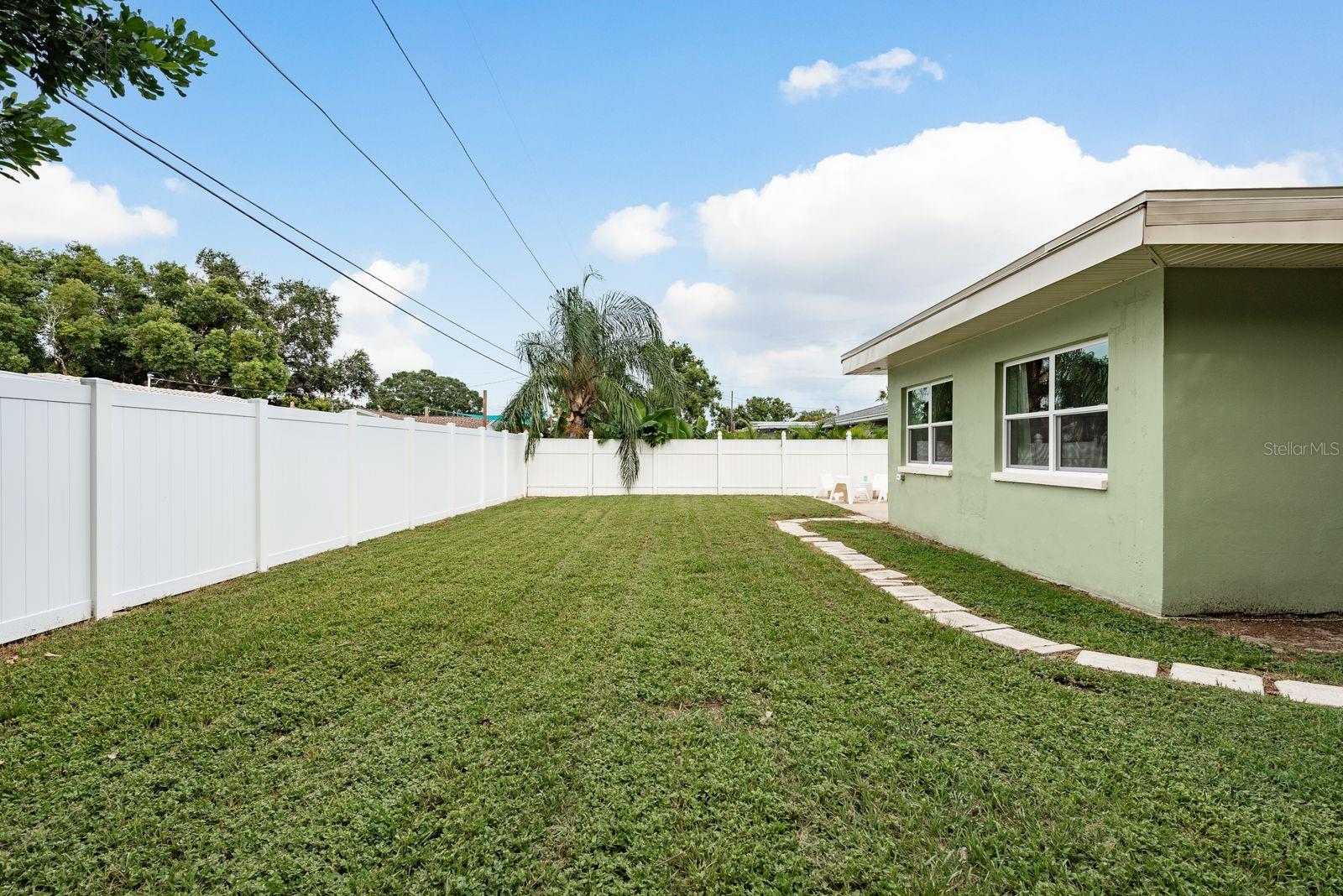 backyard and new fencing