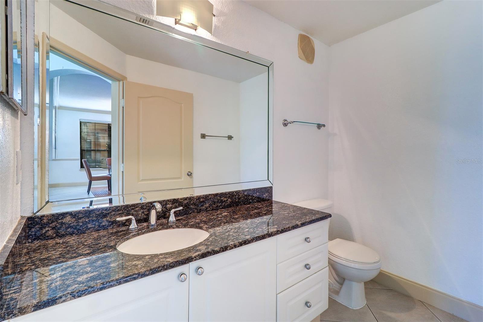 First floor half bath with oversized vanity