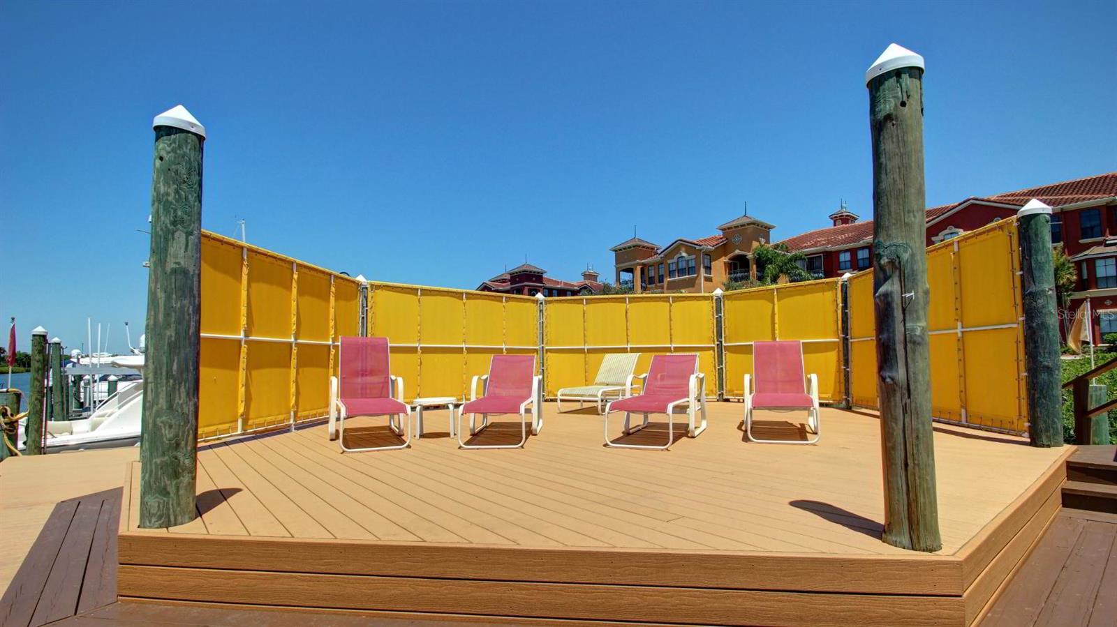 Sun deck pavilion prior to renovations - currently inaccessible due to renovations