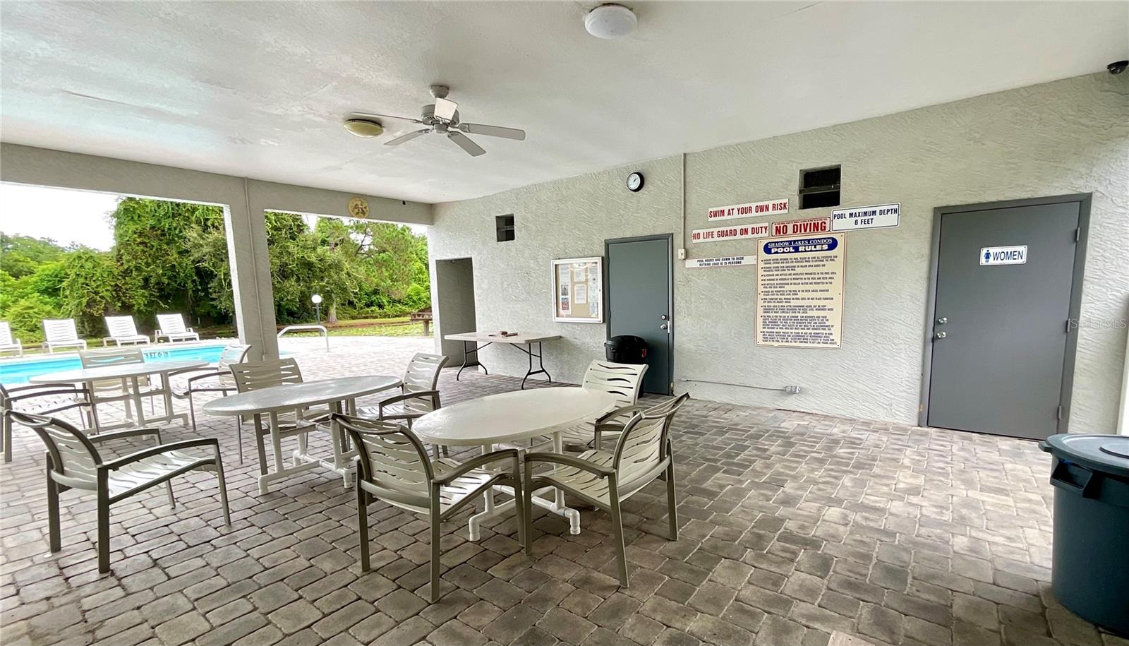 35-Covered pool patio with restrooms