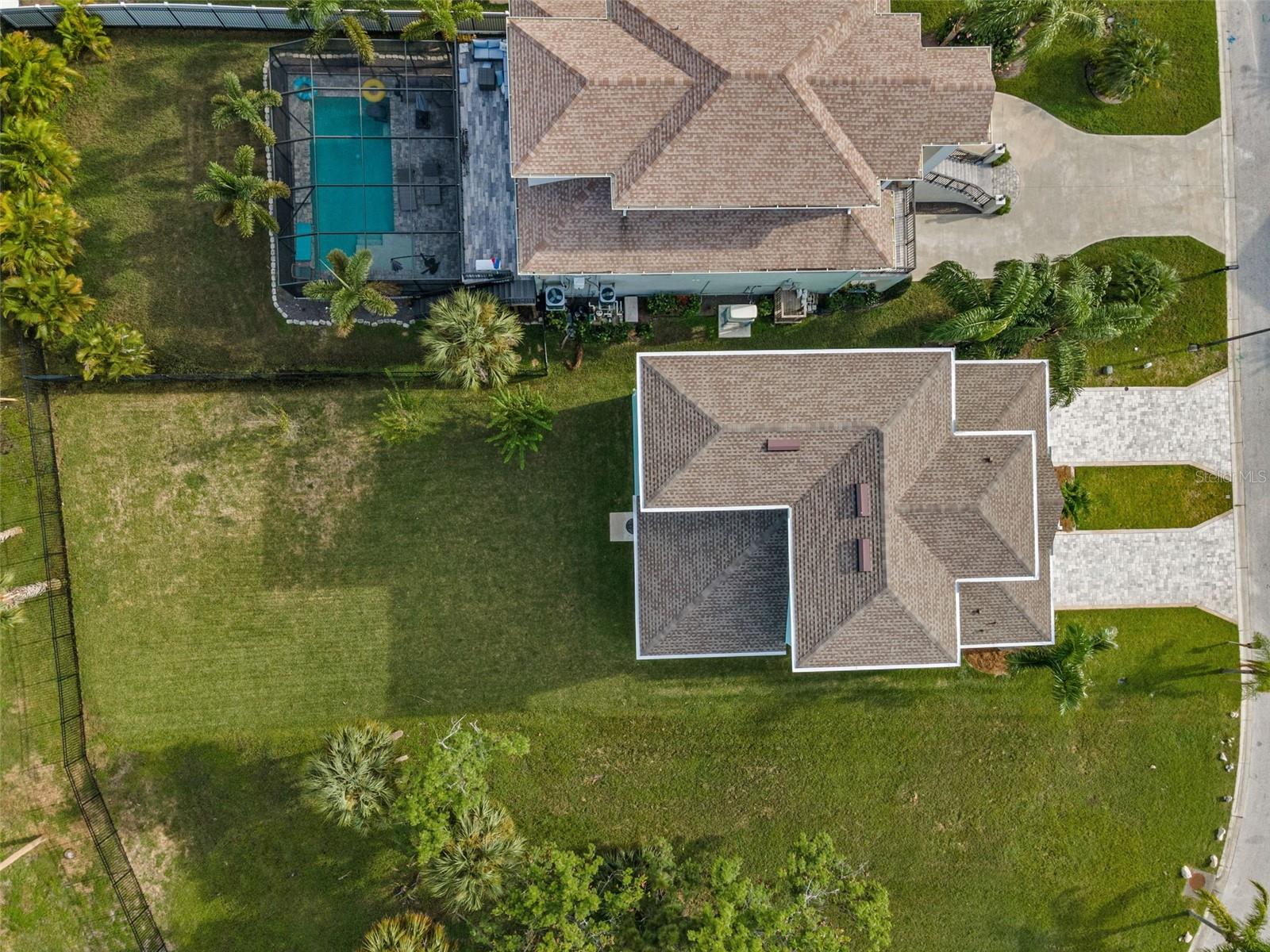 Aerial view of lot