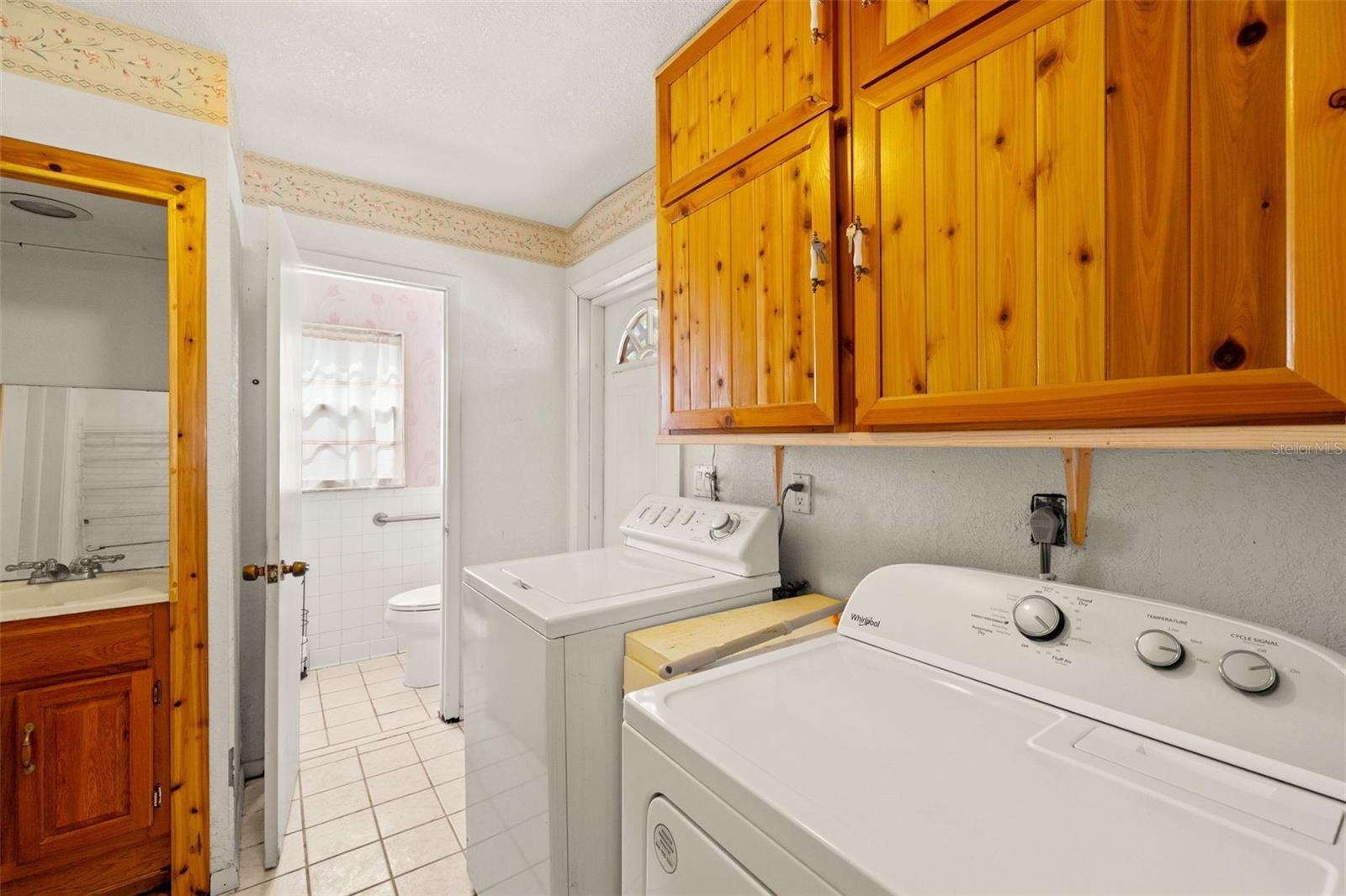 Inside laundry area.
