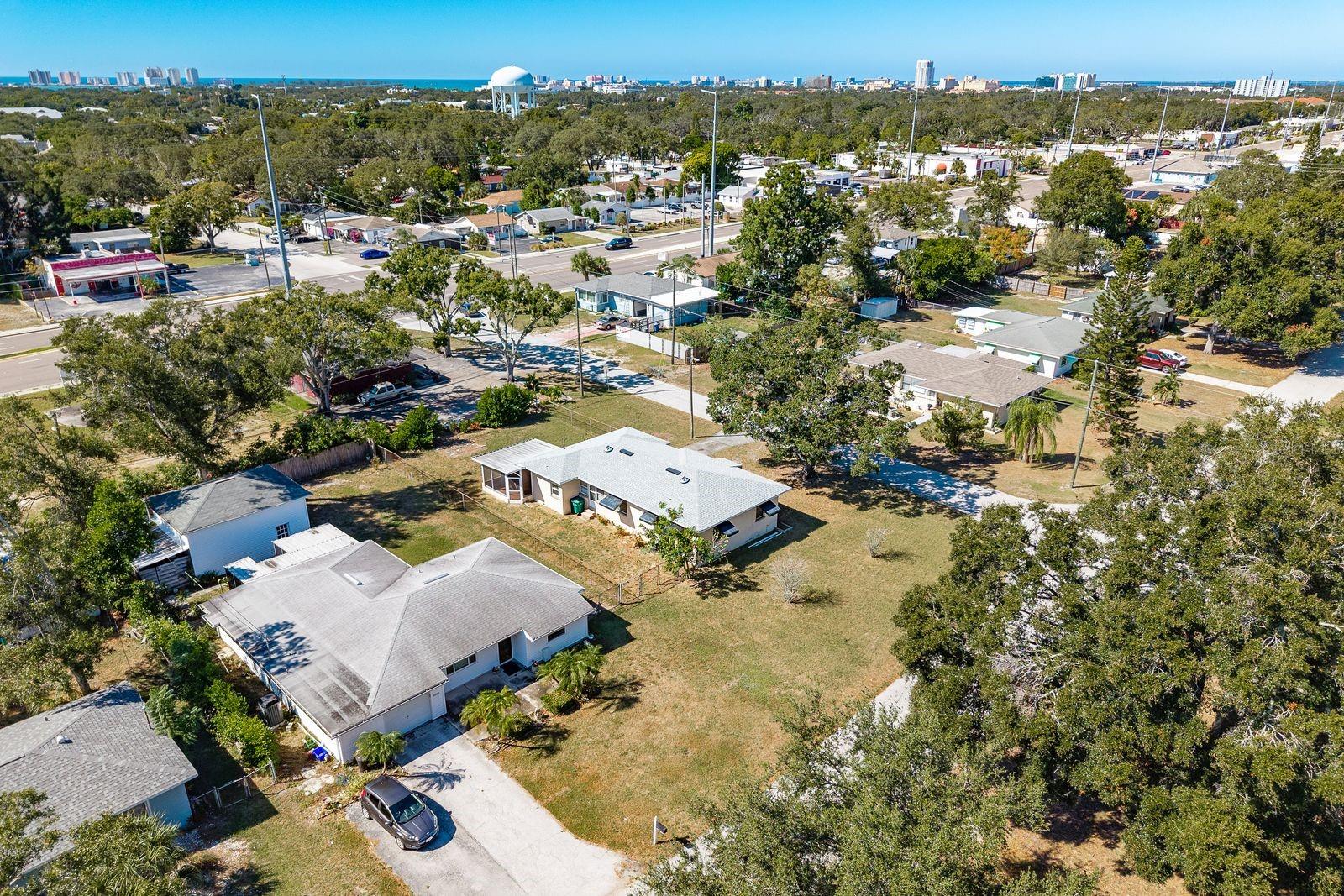Aerial View Corner Lot