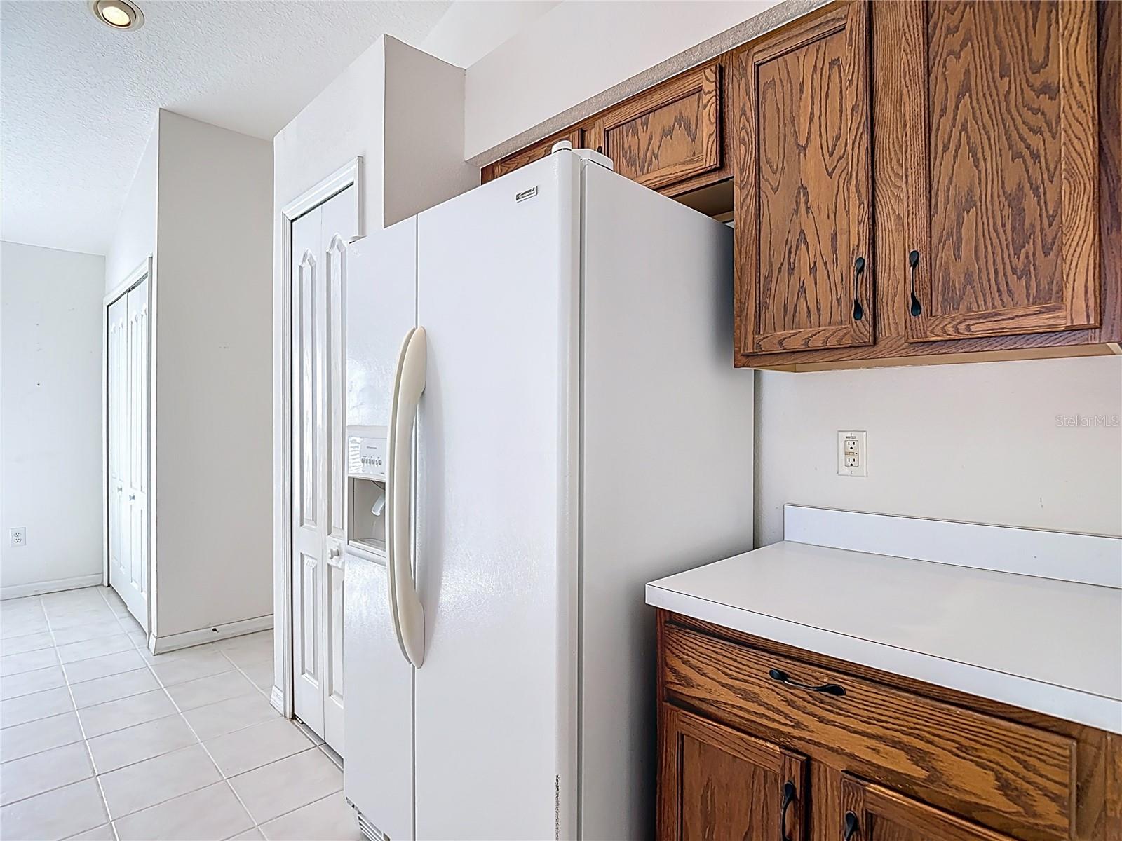 Laundry closet in the eat-in area of the kitchen