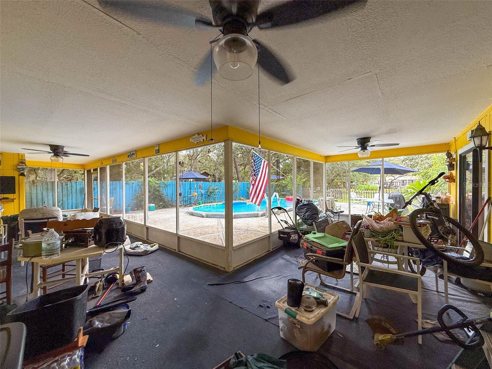 HUGE Screened Lanai looking out to the pool area