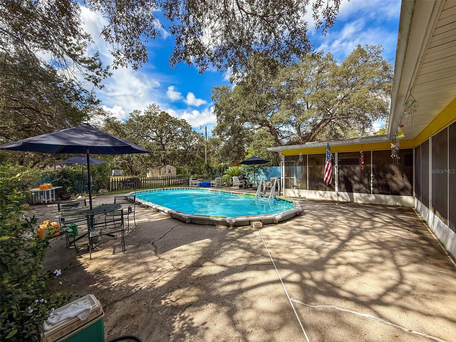 Pool area is fully fenced