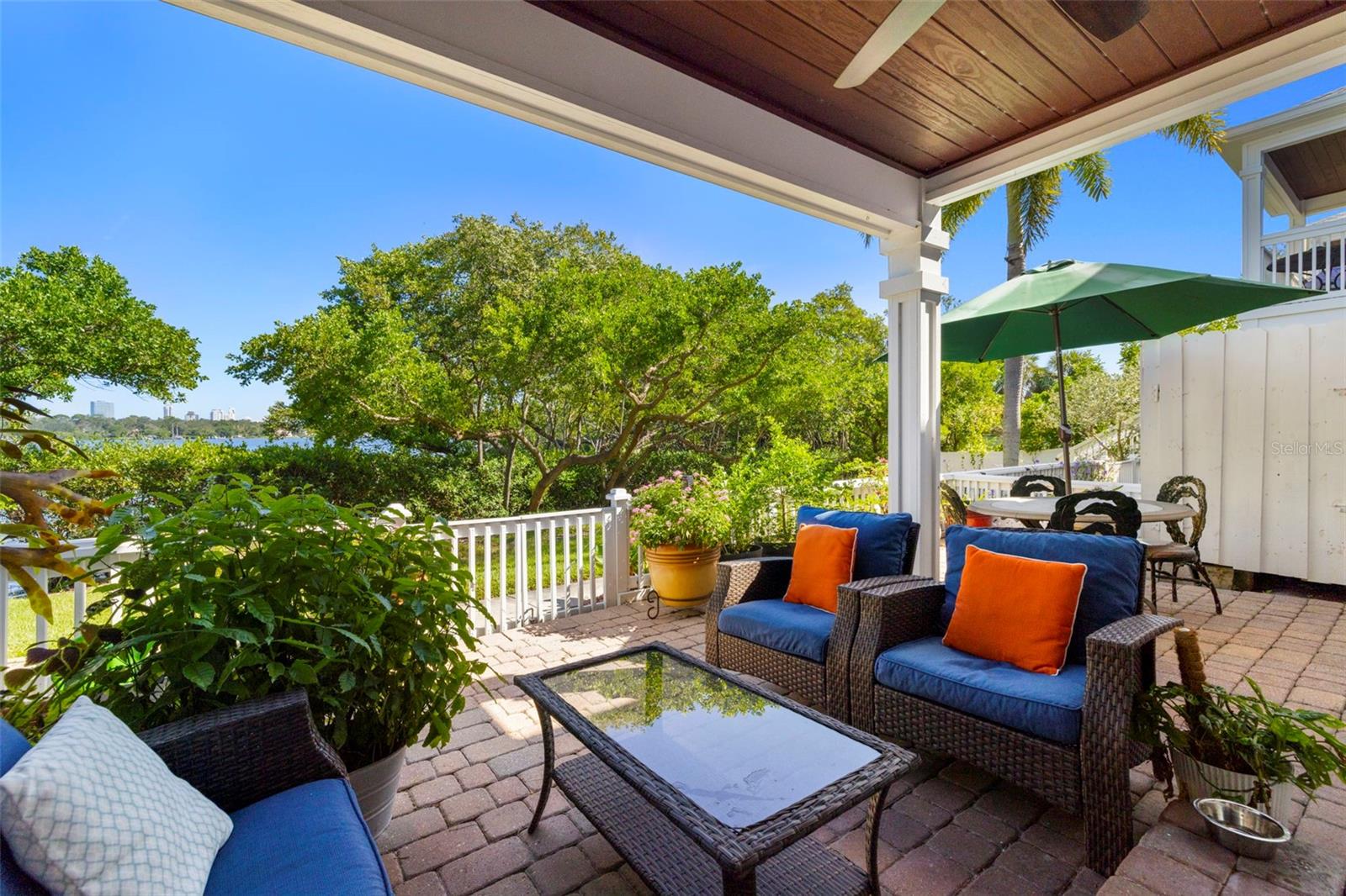 Breathtaking Views** Enjoy daily sights of the Big Bayou, boats, dolphins, and manatees from your oversized covered lanai, finished with pavers and a tongue-and-groove wood ceiling.