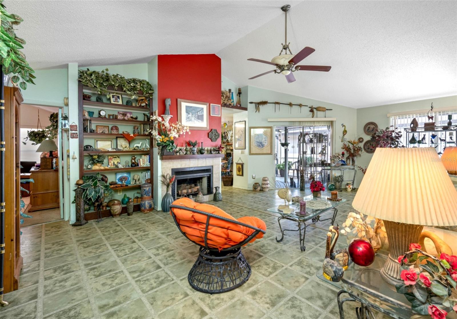 Living room looking toward the outdoor patio