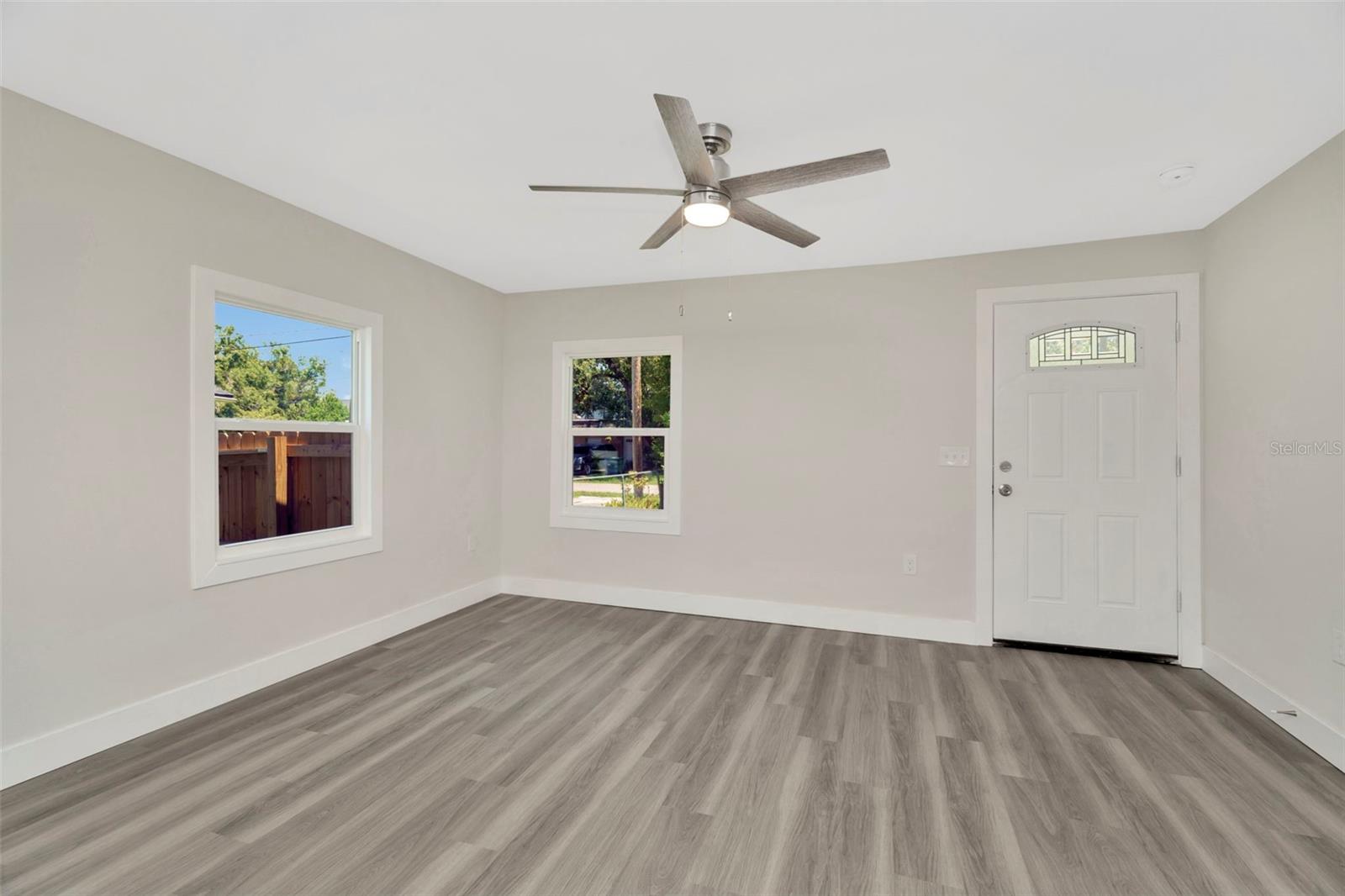 Entry of home, showing front door.