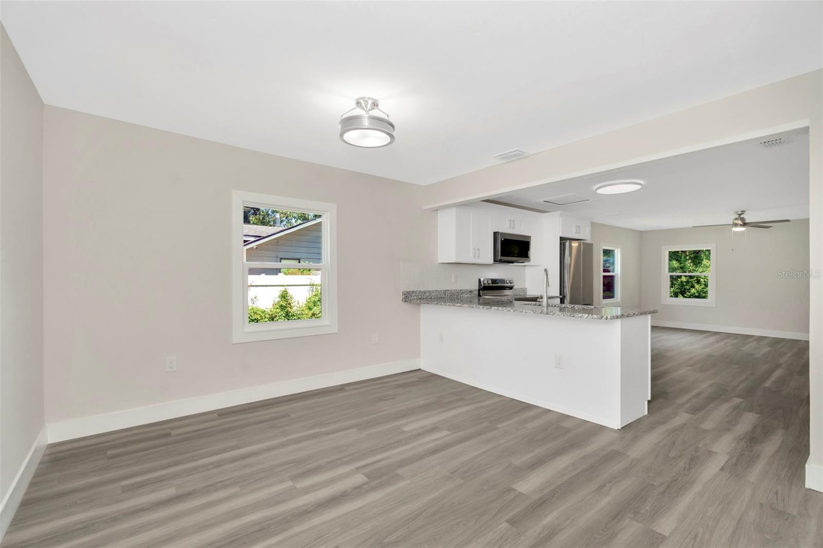 Dining space adjacent to kitchen.
