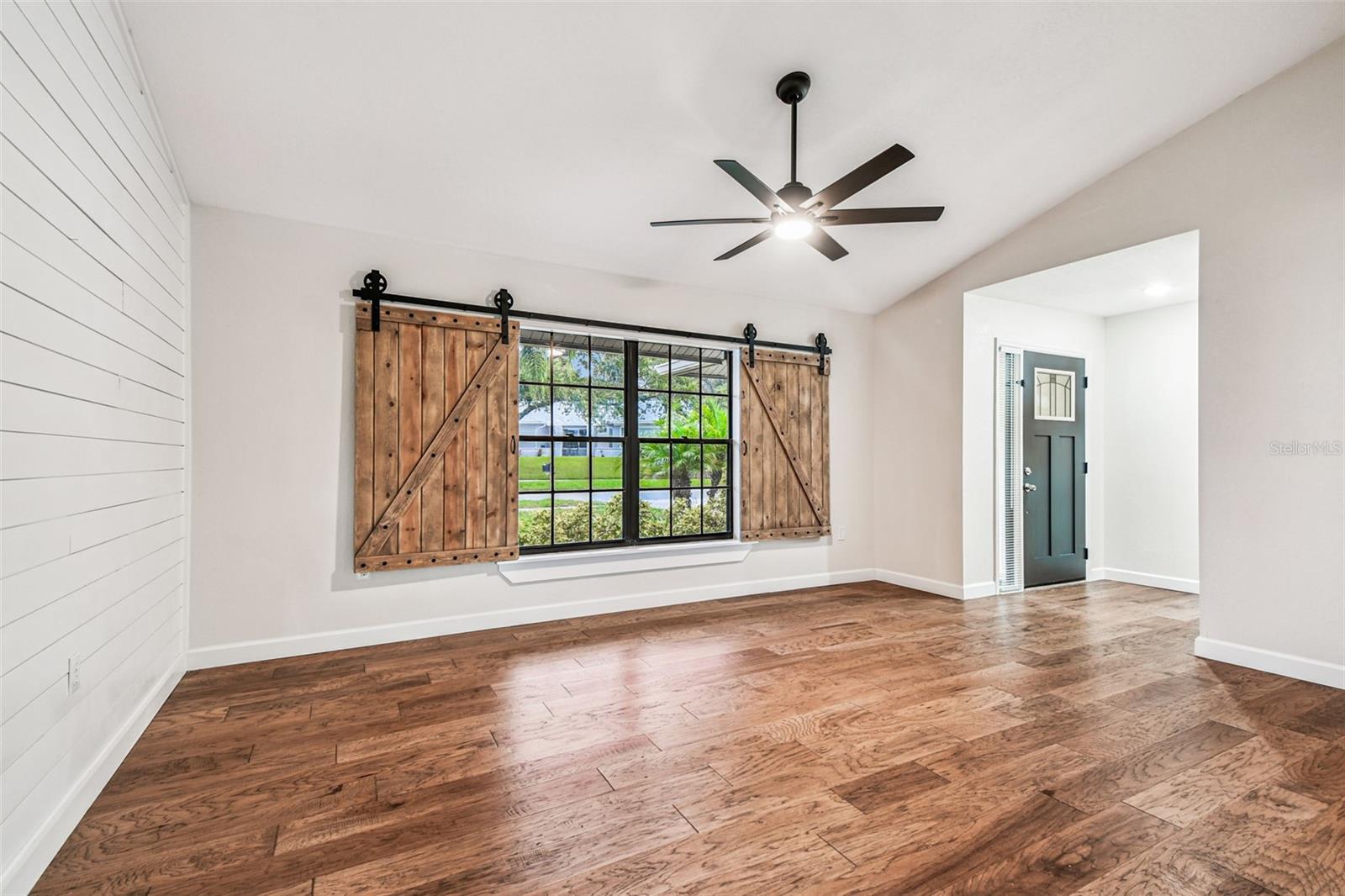 View of entrance and living room