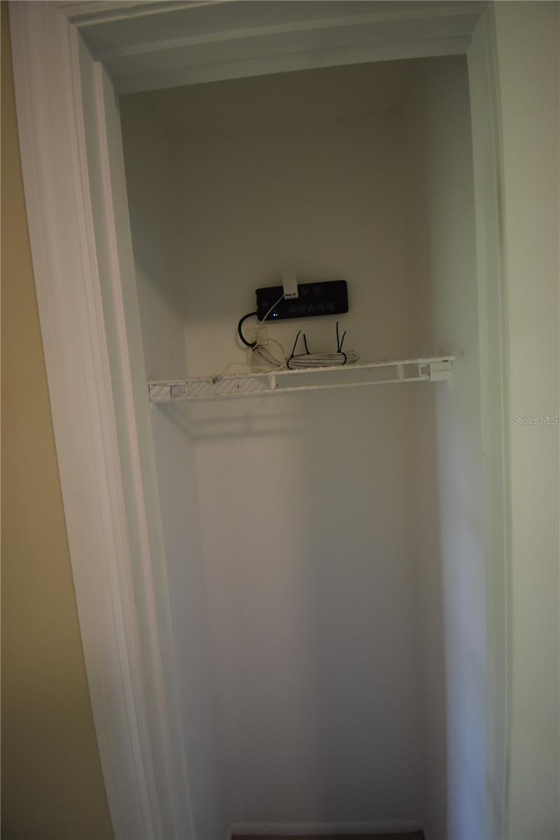 Coat closet with pre-wired CCTV