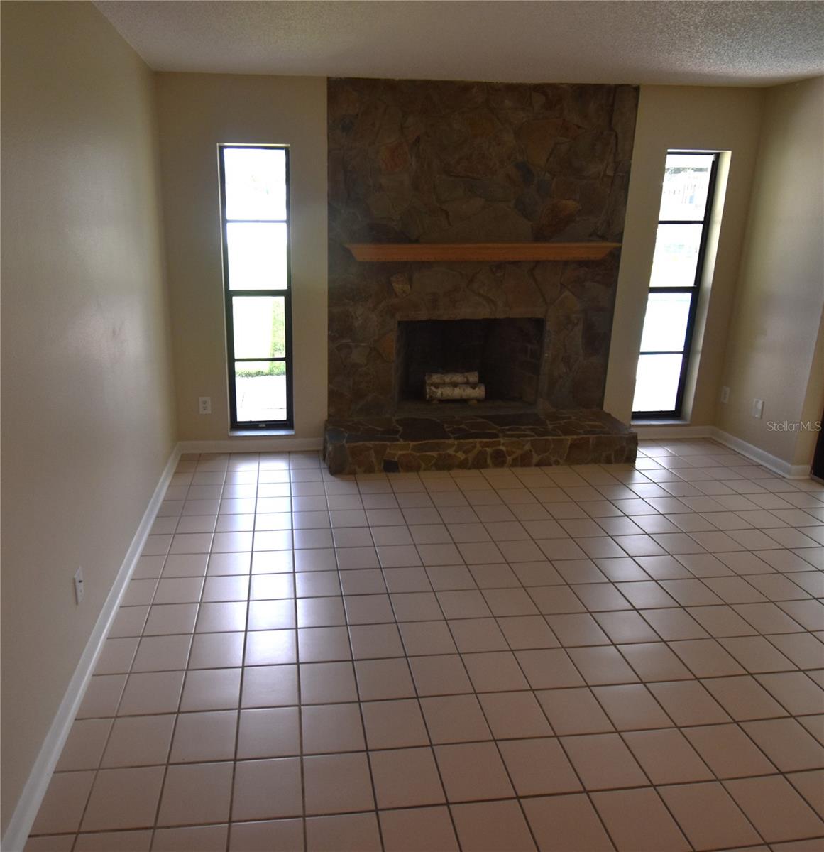 Family room with fireplace